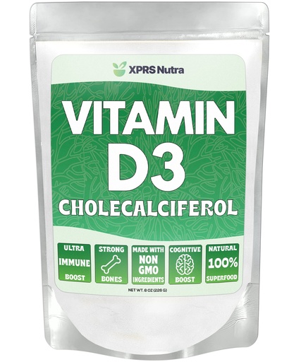 [BRSW2ZYYAV7RO2TF] XPRS Nutra Vitamin D3 Powder (Cholecalciferol) - Unflavored VIT D for Bones and Immunity - Vitamin D3 Powder for Muscle Function - Vitamin D Supplements (8 Ounce)
