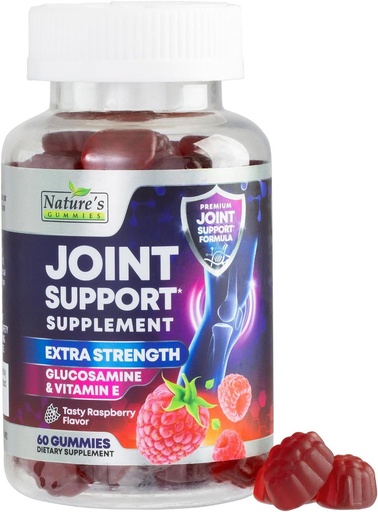 [BRSRMFD3A54B6FD4] Joint Support Supplement - Extra Strength Glucosamine Gummy Supports Joints Health & Flexibility for Back, Knees, Hands - Natural Vitamin E Immune Support - Best Gummies for Women & Men - 60 Gummies