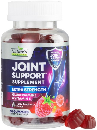 [BRSRMFD3A54B6FD4] Joint Support Supplement - Extra Strength Glucosamine Gummy Supports Joints Health & Flexibility for Back, Knees, Hands - Natural Vitamin E Immune Support - Best Gummies for Women & Men - 60 Gummies