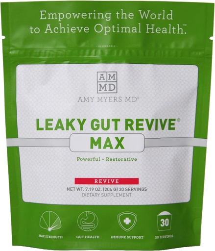 [BRSW2CQLBUPBOYAY] Amy Myers MD Leaky Gut Revive MAX Powder for Leaky Gut Repair “ Potent L-Glutamine Powder to Support Constipation, IBS, Diarrhea, Bloating, Gas, SIBO “ Plant Based Supplement for Gut Health, 1 Month