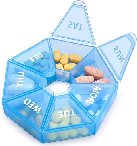 [BRSW2YYQB4NRGGTA] Weekly Pill Organizer Large 7 Day Pill Box Organizer Daily Medicine Case for Vitamin Fish Oil Pills Supplements Arthritis Friendly