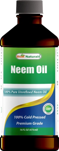 [BRSW2BA7BEAQKELL] Best Naturals 100% Pure Neem Oil, 100% Cold Pressed and Unrefined - 16 OZ (1 Bottle)