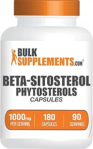 [BRSRMAALCJ6RYEQ3] BulkSupplements.com Phytosterols Capsules - Phytosterols Supplement, Beta Sitosterol Capsules, Phytosterol 1000mg - Gluten Free, 2 Capsules per Serving, 180 Capsules (Pack of 1)