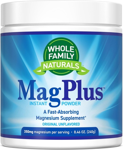 [BRSROAQROIGRUELH] Magnesium Powder Supplement - MagPlus - Natural Calm Magnesium Drink - Magnesium Supplement for Muscles, Sleep and Constipation Relief (Unflavored)