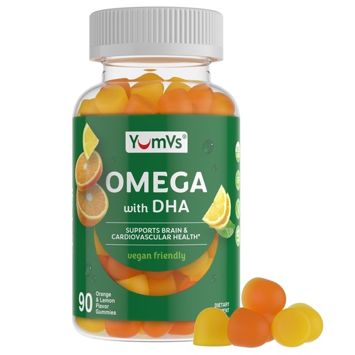 [BRSRA235CMCAM33B] Vegan Omega 3 Supplement Gummies – Algae Oil Plant Based Vegan DHA – Fish Oil Alternative with Flaxseed & Algae – Non-GMO, No Carrageenan – Heart, Brain & Eye Support – Lemon & Orange – 90 Gummies
