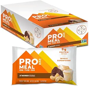 [BRSWGCD5AQCR62Y2] PROBAR - MEAL Bar, S'Mores, Non-GMO, Gluten-Free, Healthy, Plant-Based, Whole-Food Ingredients, Natural Energy (12 Count)
