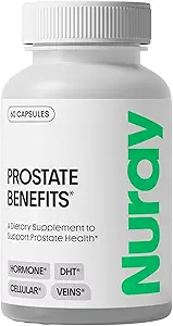 [BRSRAFI7PMGREDI7] Nuray Prostate Support Supplement for Men and Women with Saw Palmetto, Vitamin C, Vitamin E, Zinc, Stinging Nettle & Alpha Lipoic Acid - 60 Vegetarian Capsules