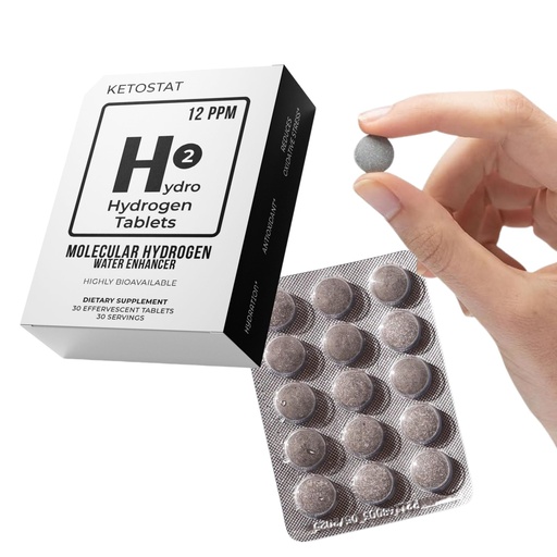 [BRSROATRBYNWE2DZ] Hydrogen Water Tablets 30 Count for Drinking, Creates 12 PPM Nanobubble | US company product, easy drop-in use, single serve tablet, 30-day trial supply, travel water bottle compatible, dissolve