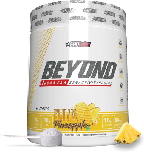 [BRSW2ZIRB57RG232] EHP Labs Beyond BCAA Powder Amino Acids Post Workout Recovery - BCAAs Essential Amino Acids EAA Supplements Powder - 10g Amino Acids Supplement for Muscle Recovery, 60 Servings (Fijian Pineapple)
