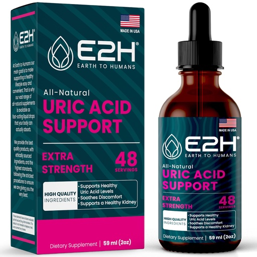 [BRSWGGQYCUOWO3IV] E2H Uric Acid Support Supplement - Tart Cherry and Devil’s Claw - Supports Uric Acid Health and Kidney Function Non-GMO - Vegan - 2 Fl Oz