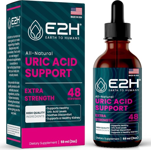 [BRSWGGQYCUOWO3IV] E2H Uric Acid Support Supplement - Tart Cherry and Devil’s Claw - Supports Uric Acid Health and Kidney Function Non-GMO - Vegan - 2 Fl Oz