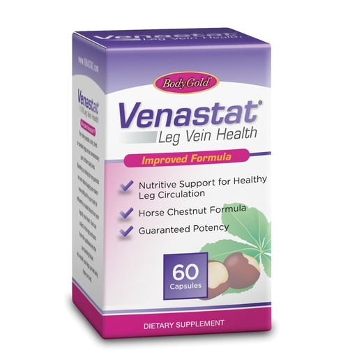 [BRSWIYYZDIPR2C3I] Body Gold Venastat - Leg Vein Support Supplements, Horse Chestnut Supplements, Herbal Circulatory Support with Diosmin for Men & Women, Healthy Blood Flow & Circulation - 60 Veggie Capsules