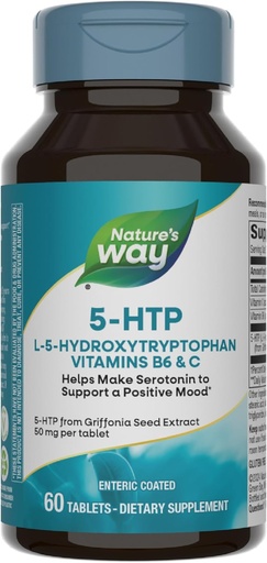 [BRSWIYTQAYOW2CQ3] Camino de la Naturaleza 5-HTP, L-5-Hydroxytryptophan, ayuda a hacer la serotonina para promover una perspectiva positiva*, Vitamina B6, Vitamina C, Griffonia Bean Extract, 60 Tabletas (Paquete May Vary)