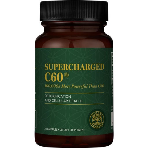 [BRSW2YY7PN4GGFYU] Global Healing Center Supercharged C60 - Micro-Activated Carbon Fullerene w/Organic MCT Powder, 10 Times More Powerful Than Regular C60 Supplements - Helps Detoxification, Aging (30 Capsules)