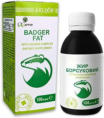 [BRSROCQEBMCA4DQV] QG group Badger Fat 100 with Vitamin Complex Natural Dietary Supplement
