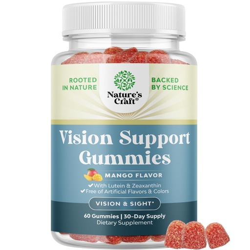 [BRSROZD7AACRMG3J] Vision Support Gummies for Adults - Lutein and Zeaxanthin Supplements for Eye Health - Potent Lutein Eye Vitamins for Blue Light Protection Dryness Strain Support & Visual Sharpness - 60 Count