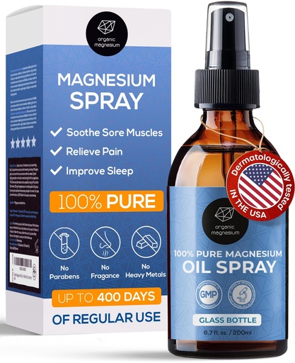 [BRSRAFAEB4HRQEY7] Organic Organic Magnesium Oil Spray for Feet, Sleep & Sore Muscles – 100% Pure Ancient Zechstein Mg Chloride, Topical Formula for Natural Relaxation, Body Massage, Leg Cramps & Workout Relief
