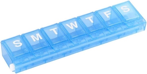 [BRSWIYYOOANAYADG] EZY DOSE Weekly (7-Day) Pill Case, Medicine Planner, Vitamin Organizer, Small Locking Compartments to Secure Prescription Medication and Prevent Accidental Spilling, Color May Vary, BPA Free