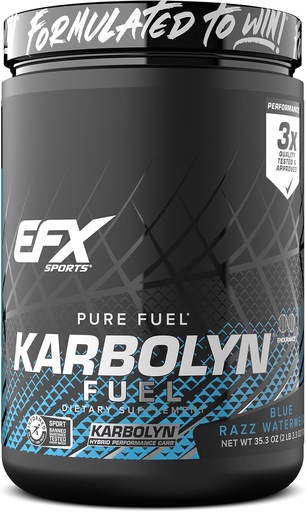 [BRSWIZD4BMAWY3A7] EFX Sports Karbolyn Fuel | Fast-Absorbing Carbohydrate Powder | Carb Load, Sustained Energy, Quick Recovery | Stimulant Free | 18 Servings (Blue Razz Watermelon)