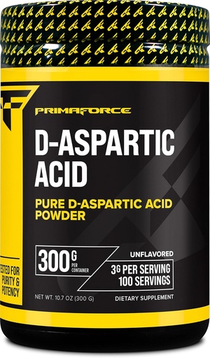 [BRSW2CY5CB4GADLP] Ácido D-aspártico 300 gramos (100 porcións), non inflamado, vexetariano, non-GMO