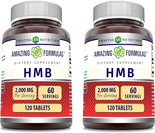 [BRSRMCD4PNYBUFDH] Amazing Formulas HMB 2000mg per Serving 120 Tablets Supplement | Non-GMO | Gluten Free | Made in USA (2 Pack)