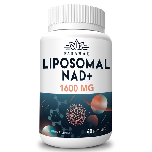 [BRSROZQCCQAWKH3L] 1600 mg Liposomal NAD Supplement, 98% Pure NAD+ Supplement, Superior Absorption, Alternative to Nicotinamide Riboside or NADH to Boost NAD+ for Aging Defense, Energy, Longevity, 60 Softgels