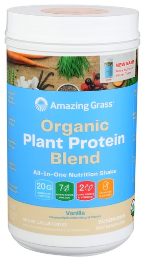 [BRSW2YD4BYFRACL6] Amazing Grass Organic Plant Protein Blend: Vegan Protein Powder, New Protein Superfood Formula, All-In-One Nutrition Shake with Beet Root, Pure Vanilla, 20 Servings
