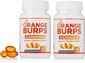[BRSWYZI7OQHRGCTJ] Orange Burps | D-Limonene Supplement - Acid Reducer (Antacid for Acid Reflux), Heartburn Relief, GERD Relief, and Indigestion Relief | Orange Peel Extract for Health and Wellness (1,000 mg, Pack of 2)