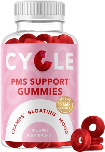[BRSRMCDYBYJWC2DP] PMS Relief Gummies | Hormone Balance, Bloating, Hormonal Acne & Mood Swing Support | Period Support Vitamins for Women | Vegan Gummy Supplement with Chasteberry | Dong Quai, Cranberry, & Vitamin B6