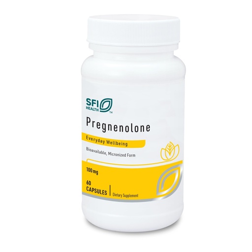 [BRSWIZALOIIG2DT2] Klaire Labs SFI Health Pregnenolone - May Support Memory, Mood & Energy for Adults - 100mg Derived from Wild Yam - Bioavailable & Micronized for Enhanced Absorption - Hypoallergenic (60 Capsules)