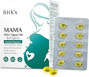 [BRSROBQKB4IQKADD] BHK's Prenatal DHA Algae Oil, Support for Mamas, Baby’s Brain and Nervous System Development from Pregnancy to Nursing, Omega-3, 60 Softgels