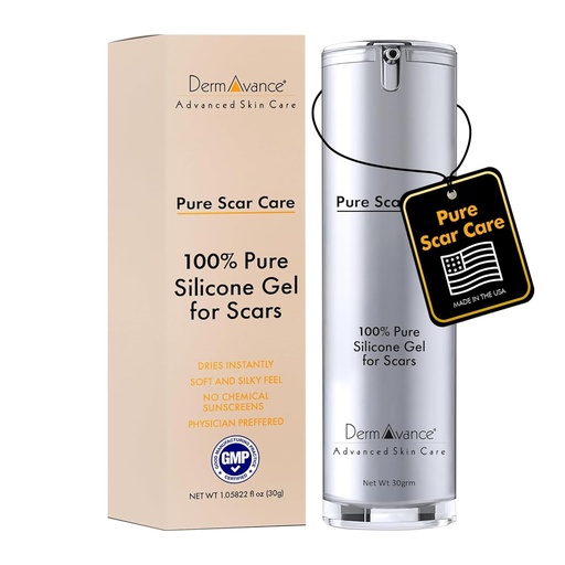 [BRSRMAYKCQHQA3LL] Pure Scar Care "Medical Grade Silicone Gel" for Surgical and Facial Marks - Silicone Cream for Effective Scar Management - 1.05822 fl oz (30g), Clear