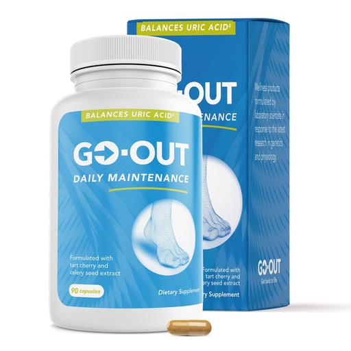 [BRSWI2YFDMCGYG3K] Go Out Daily Maintenance - Natural Uric Acid Support with Tart Cherry, Celery Seed, and Turmeric - Vegan, Non-GMO, Gluten-Free Supplement for Joint Comfort and Healthy Kidney Function 90 Capsules