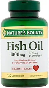 [BRSWIYYOAAOGY2L6] Nature's Bounty 300 mg Omega-3 Fish Oil 1000 mg Softgels 120 Coated Soft Gels (Pack of 2)