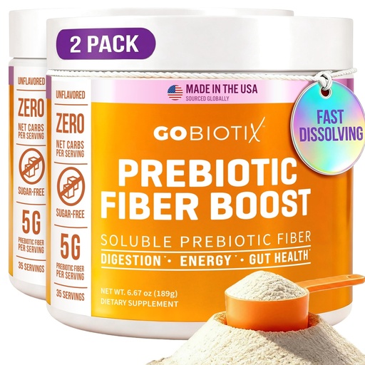 [BRSW2BITAAGQY3TP] GoBiotix Fiber Supplement Powder with Prebiotics for Digestive Health and GLP-1 Support, Soluble Fiber for Gut Health & Debloat, Keto, Vegan, Gluten & Sugar Free, 35 Servings (2 Pack)