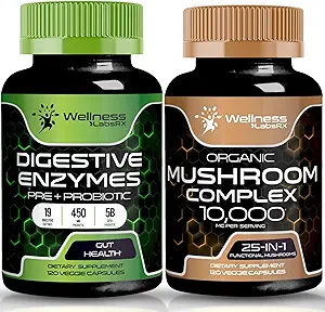 [BRSRAEA7A56QMEQU] WELLNESS LABSRX Digestive Enzymes Capsules | Mushroom Capsules