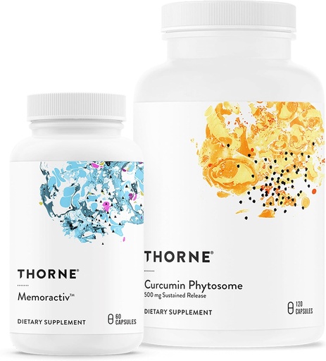 [BRSRAFANDN7BQYDZ] THORNE - Curcumin Phytosome Sustained Release (120 kapsulak) & Memoractiv (60 kapsulak) Bundle - Osasun bateratua, Muscle Health & Healthy Aging - Dairy Free, Soy Free, Gluten Free