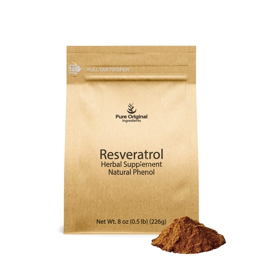 [BRSRMZY7CV7B6E3B] PURE ORIGINAL INGREDIENTS Resveratrol Powder, 8 oz, Phytoalexin, Polygonum Root Extract