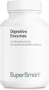 [BRSWIHQBDENBSFDG] Supersmart - Digestive Enzymes (High Potency) - 15-in-1 Multi Enzymes Supplement - with Lipase, Bromelain, Amylase, Lactase, Protease, Invertase | Non-GMO & Gluten Free - 100 Delayed Release Capsules