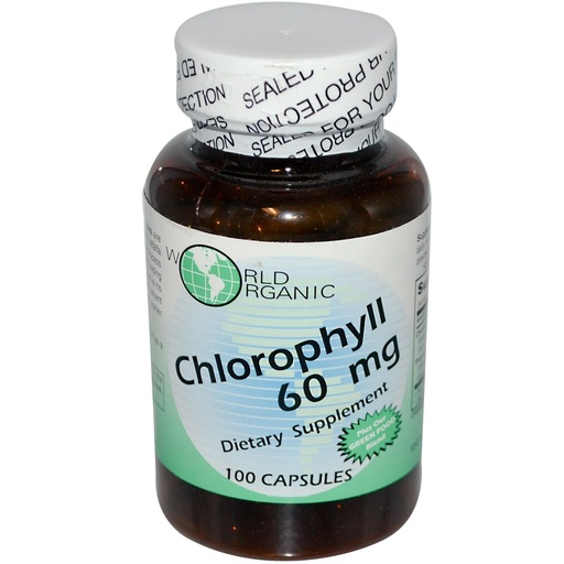 [BRSWK2YOPIMWMYLY] World Organic Mega Chlorophyll, 100 mg, Capsules, 60 capsules