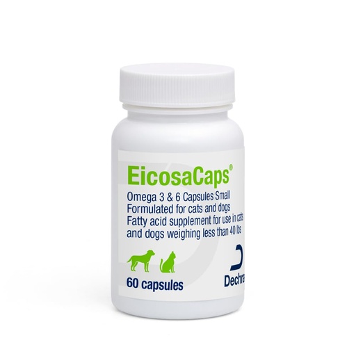 [BRSROEA6O4MRQYDX] EicosaCaps Omega 3 & 6 for Dogs and Cats Under 40 lbs, 60 Capsules | Fatty Acid Supplement for Dogs and Cats Weighing less than 40 lbs; Packaging May Vary