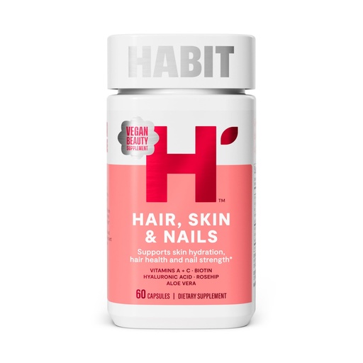[BRSRAYL4O4GR4CDF] Habit Hair, Skin & Nails Supplement (60 Capsules) - New Look, Supports Skin Hydration, Hair & Nail Strength, Biotin 2000mcg, Vitamin A & C, Hyaluronic Acid, Rosehip, Vegan, Non-GMO (1 Pack)