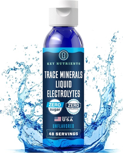 [BRSRMGD3CUPAAET7] KEY NUTRIENTS Trace Minerals Liquid Electrolytes for Hydration Recovery 4oz - Electrolyte Drops, Electrolyte Water, Keto Electrolytes - Mineral Drops for Drinking Water