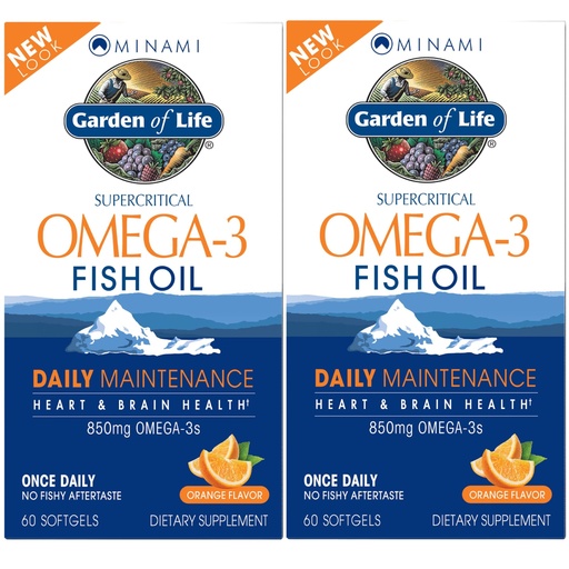[BRSWIYIKOYHQOE3E] Garden of Life EPA/DHA Omega 3 Fish Oil - Minami Natural Brain Function, Heart and Mood Supplement, 120 Count (60-ct 2-Pack)