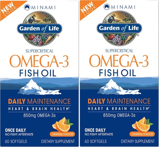 [BRSWIYIKOYHQOE3E] Life EPA/DHA Omega 3 Fish Oil - Minami Natural Brain Function, Heart və Mood Supplement, 120 Count (60-ct 2Pack)