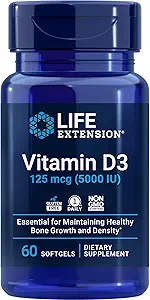 [BRSRAYYYAUHAI2A4] Life Extension Vitamin B12 Methylcobalamin 1mg & Vitamin D3 125 mcg (5000 IU) Supplement Bundle - 60 Count
