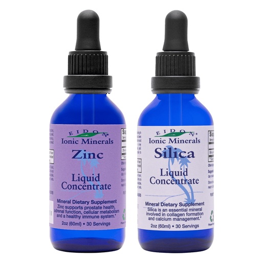 [BRSROEDYCQPQ2FLL] Eidon Ionic Minerals Liquid Silica & Zinc Drops, 2 Fl Oz, Immune Health, Skin Care, All-Natural Ingredients, No Artificial Colors or Preservatives
