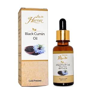 [BRSROFA7DN7WYCT4] Harraz Black Cumin Oil With Dropper Albaraka Nigella Cold Pressed Egyptian Pure Natural Raw Herbal Herbs Vegan Shifa Sunnah Halal (1 Pack = 1 oz / 30 ml) حراز زيت الحبة السوداء