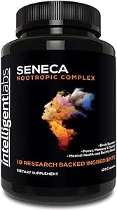 [BRSWYHA6OJ4BGC37] Intelligent Labs Seneca Nootropic Brain Support Supplement | Focus, Memory & Clarity | 18 Brain-Boosting Ingredients | B-Complex Vitamins, Lion’s Mane & Ashwagandha | Caffeine & Stimulant Free