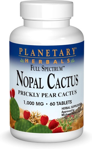 [BRSWIYALCF4R2HLU] Vegetais Planetários Espectro Completo Nopal Cactus 1000mg Antioxidante de Cactos de Pear Prickly - 100% Natural - 60 Comprimidos